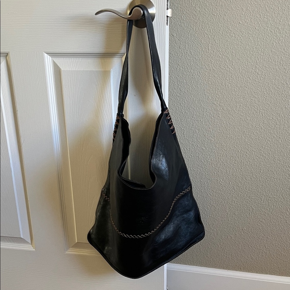 Chic Black Leather Hobo Bag